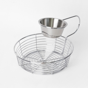 튀김 바스켓 소스볼 세트 일체형 스텐 바스켓 안주 스낵 감자튀김 바구니