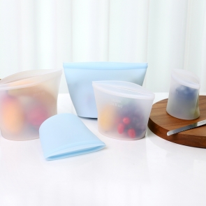 실리콘 지퍼백 3p 세트 스탠딩 지퍼백 음식 보관 밀폐용기 실리콘팩 냉동 냉장고정리