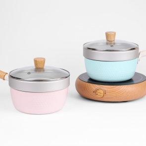 IH 세라믹 함마톤 냄비 18cm 찜기 유리뚜껑 포함 인덕션 편수 라면 소스팬