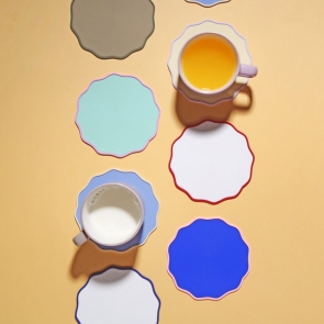 마리포사 엣지 실리콘 코스터 컵받침 논슬립 방수 받침대 카페 투톤 티코스터