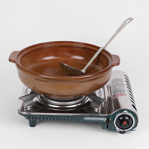 홍익 전골냄비 양수냄비 내열 도자기 뚝배기 찌개 냄비 무균열 업소용 직화