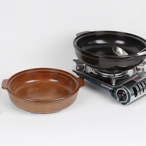 홍익 전골냄비 양수냄비 내열 도자기 뚝배기 찌개 냄비 무균열 업소용 직화