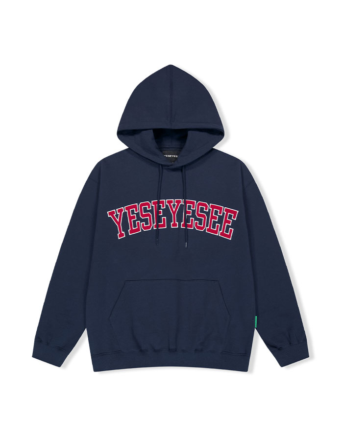 예스아이씨 Arch Logo Hoodie Navy
