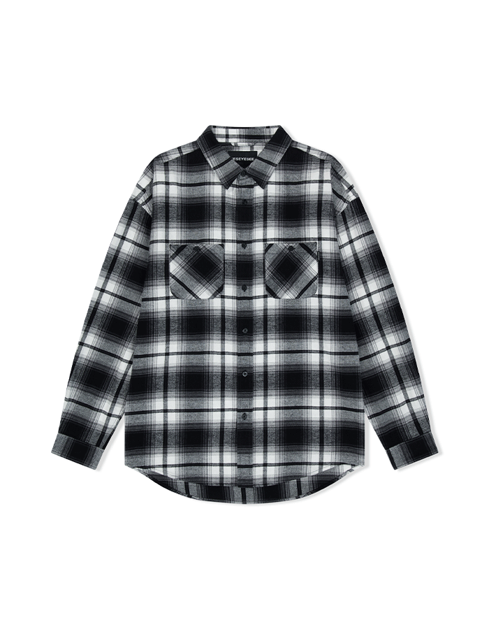 예스아이씨 25SS Flannel Check Shirt Black