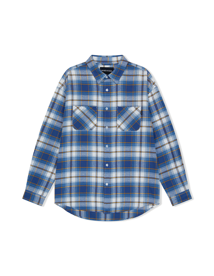 예스아이씨 25SS Flannel Check Shirt Blue