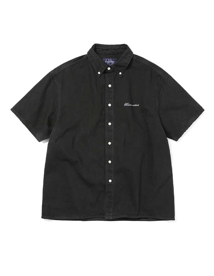 디스이즈네버댓 25S/S Washed Denim S/S Shirt Black