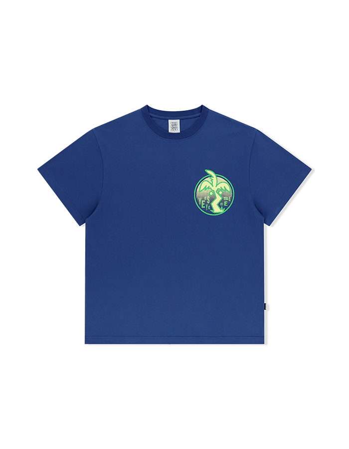 예스아이씨 25SS Y.E.S Palm Tree Tee Cobalt Blue