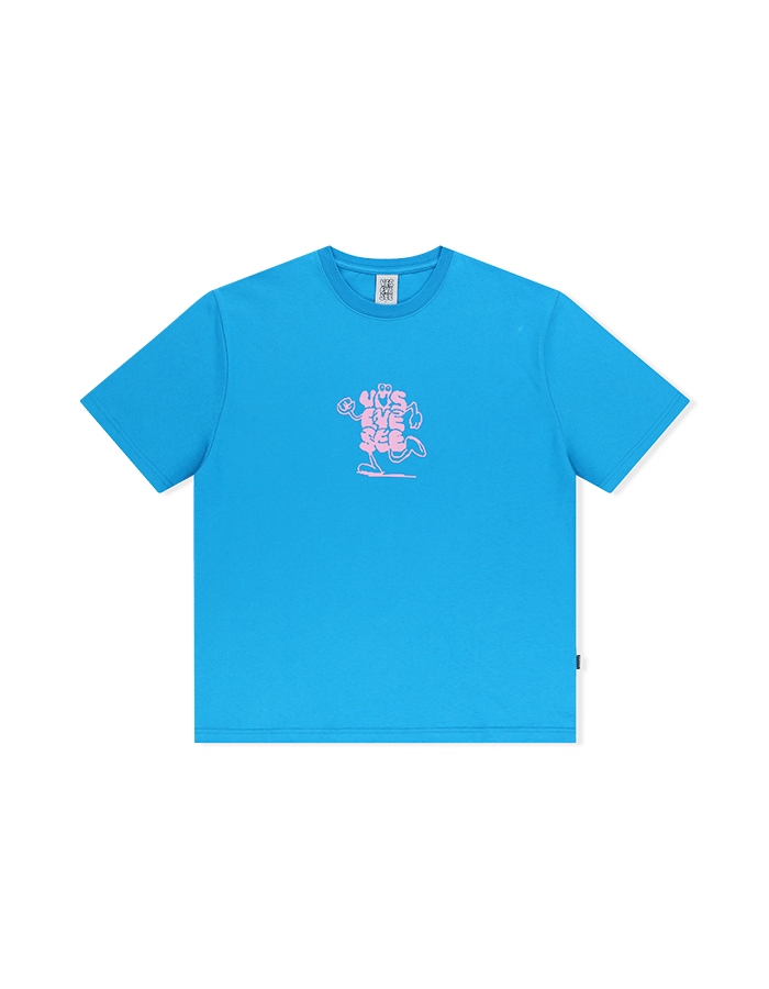 예스아이씨 25SS Alive Logo Tee Sky Blue