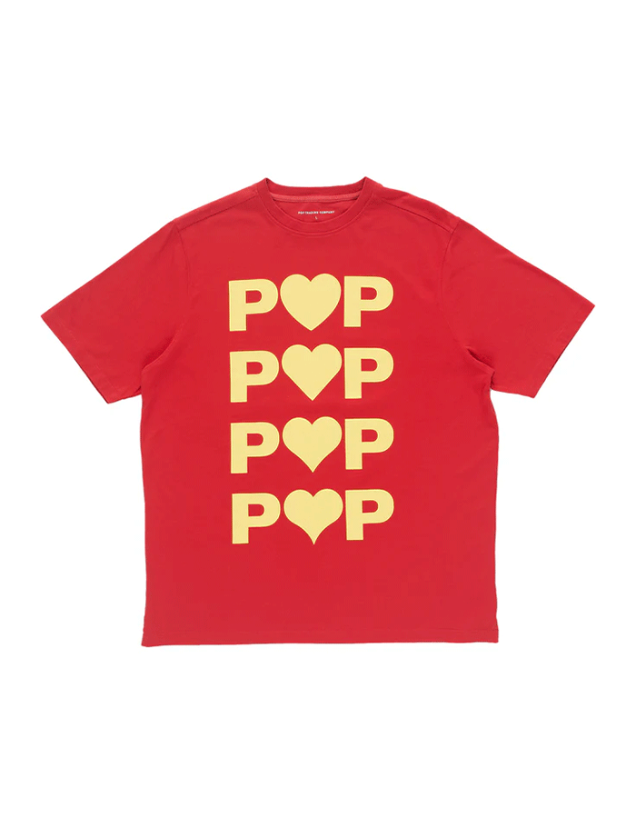 팝트레이닝컴퍼니 HEARTS T-SHIRT HAUTE RED