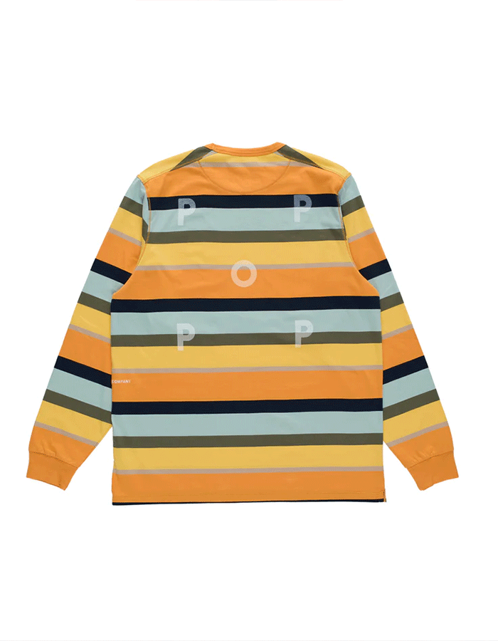 팝트레이닝컴퍼니 STRIPED LOGO LS T-SHIRT MULTICOLOUR