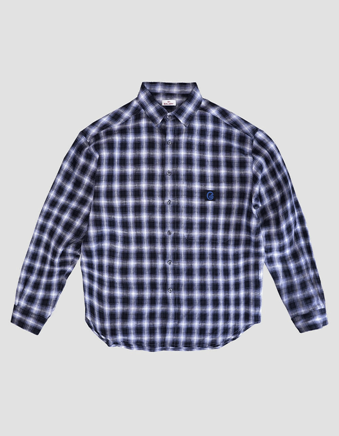 1011 Gallery G Logo Check Shirts - Blue