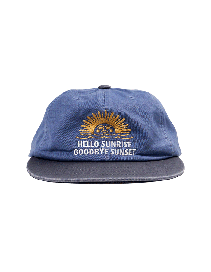 헬로선라이즈 90s Logo 6Panel Cap_Ocean Blue & Dark Gray