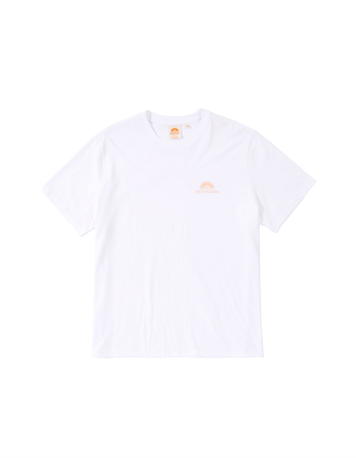 헬로선라이즈 Mini OG Logo Tee_White & Salmon