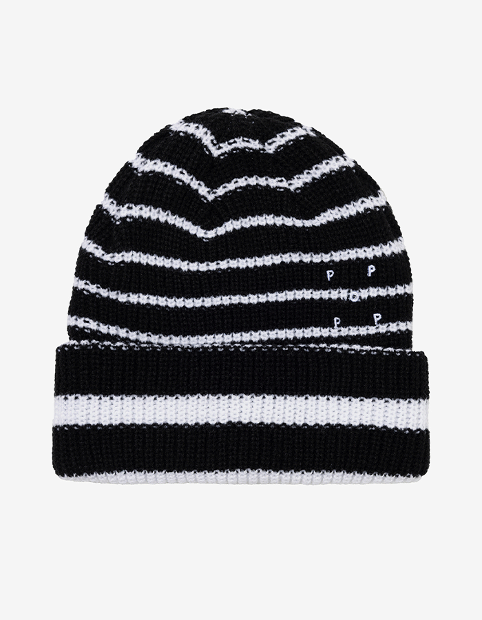 팝트레이닝컴퍼니 STRIPED BEANIE BLACK/WHITE
