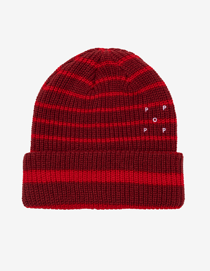 팝트레이닝컴퍼니 STRIPED BEANIE FUDGE/GOJI BERRY