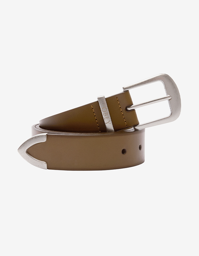 오베이 OBEY LEATHER BELT BROWN