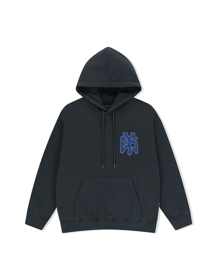 예스아이씨 Y.E.S Athlete Logo Hoodie Charcoal