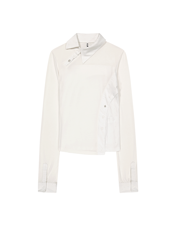 오호스 Starcut Jersey Collar Tee / Off White