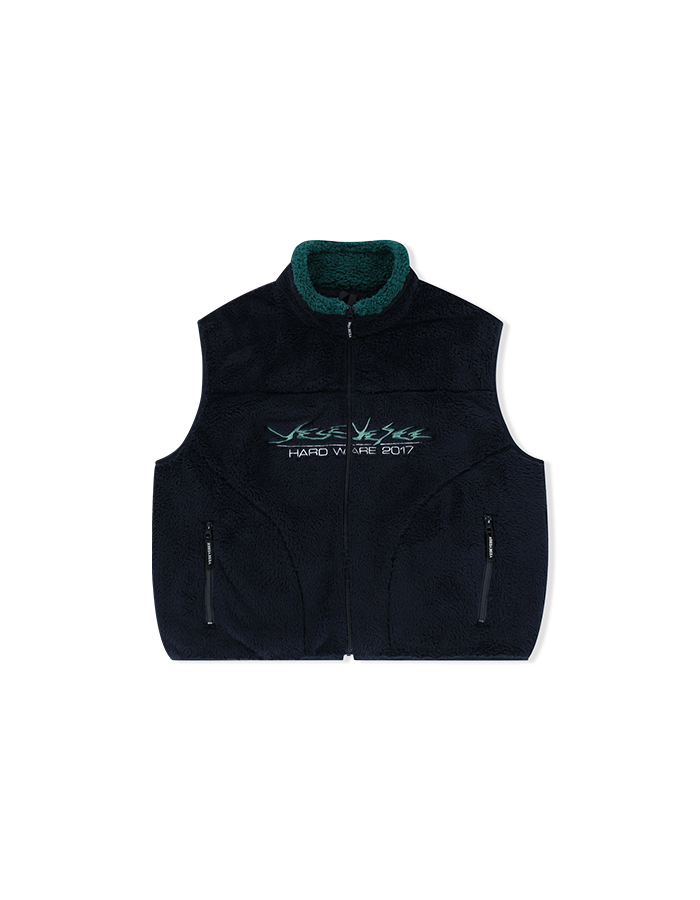 예스아이씨 Y.E.S Full Zip Fleece Vest Navy