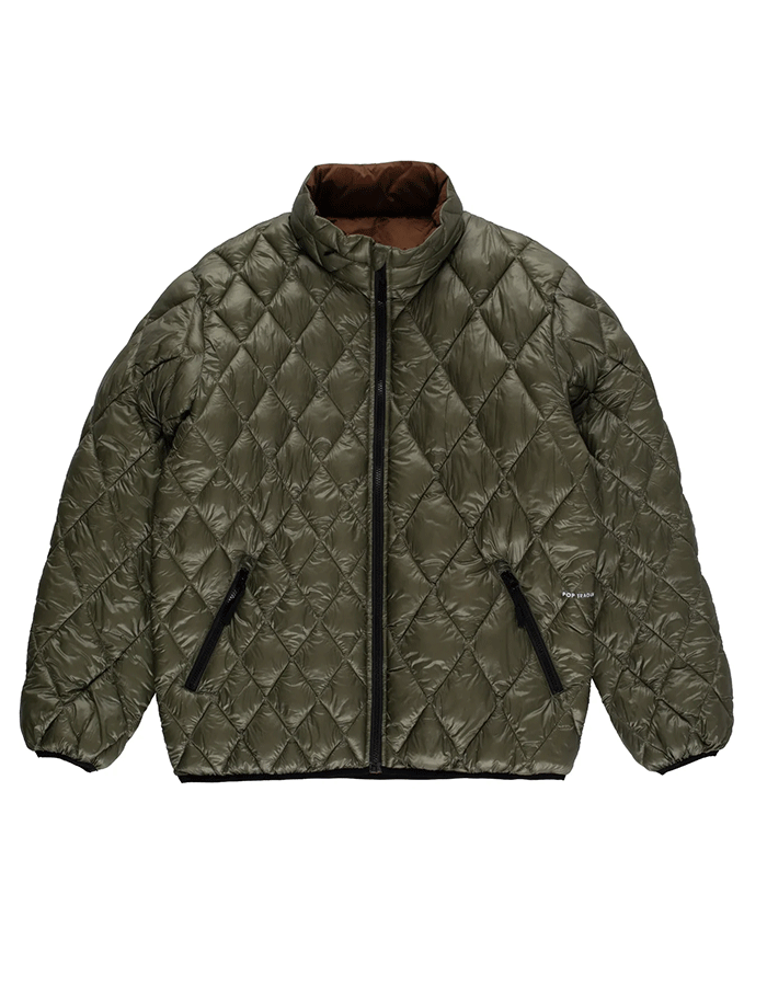 팝트레이닝컴퍼니 QUILTED REVERSIBLE JACKET FOUR LEAF CLOVER/BISON