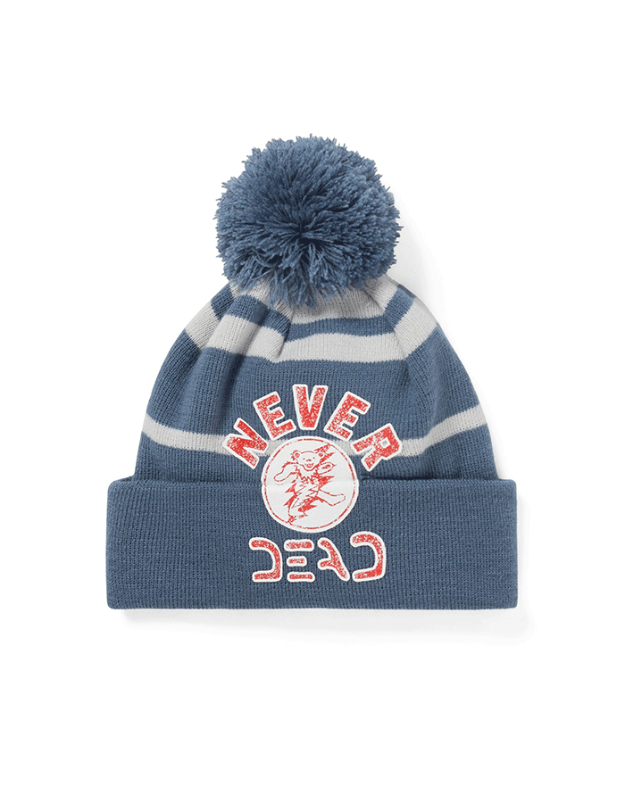 디스이즈네버댓 GD Lightning Bear Pom Beanie Dusty Blue