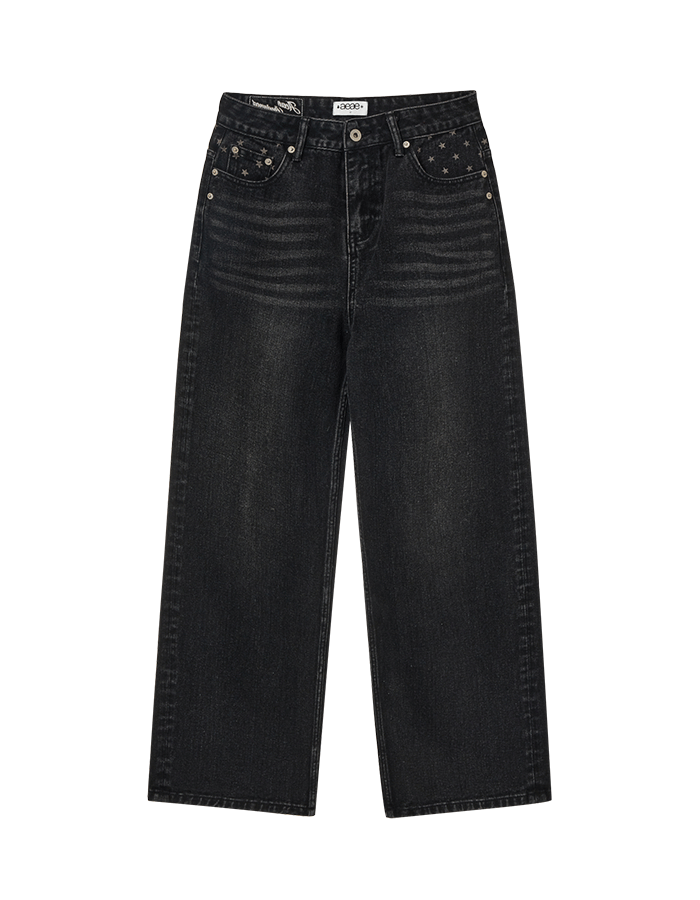 AEAE 에이이에이이 STAR POCKET DENIM PANTS [BLACK]
