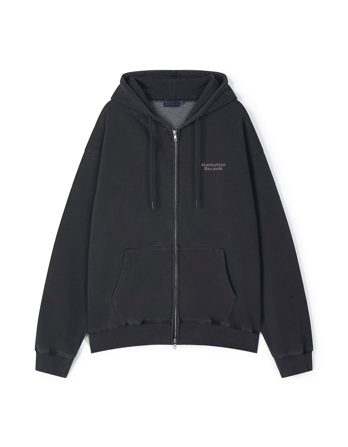 맨하탄레코즈 Classic Logo PM Zip Up Hoodie - Charcoal