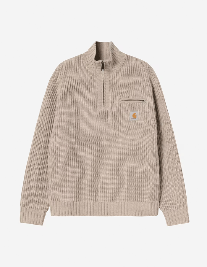 칼하트WIP DETROIT HALF ZIP SWEATER FLEUR DE SEL