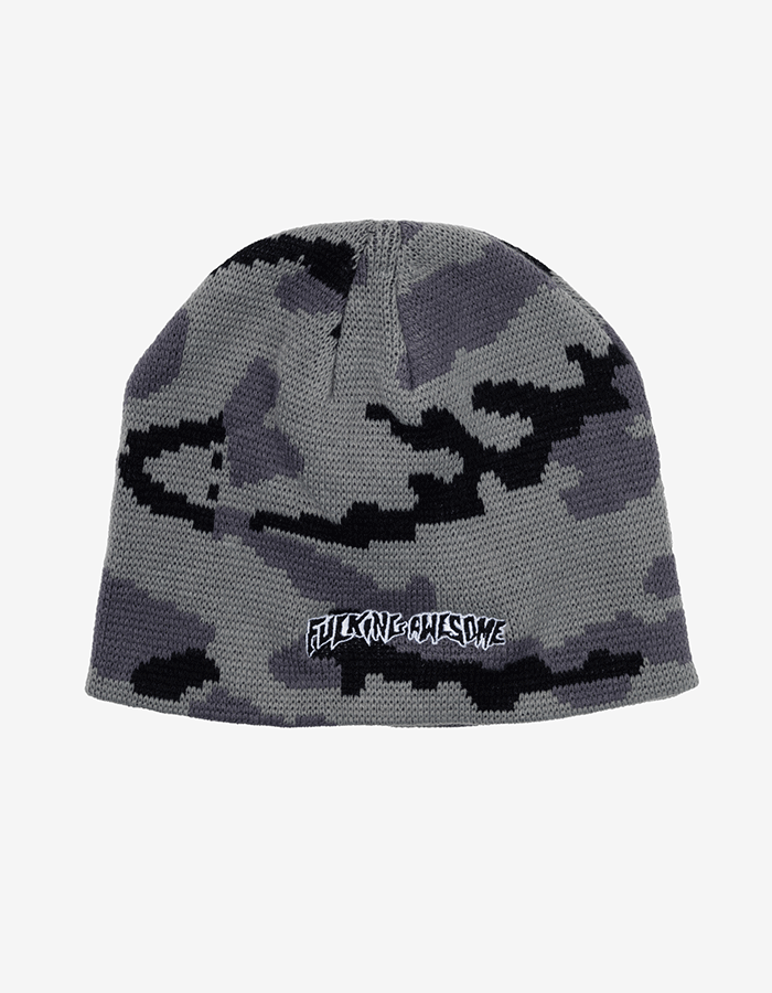 퍼킹어썸 FUCKING AWESOME EMBROIDERED STAMP LOGO SKULLY BEANIE BLUE CAMO