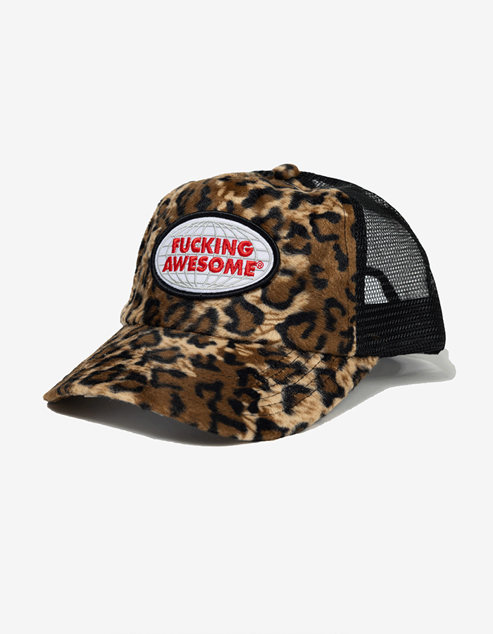 퍼킹어썸 FUCKING AWESOME PATCH LOGO LEOPARD TRUCKER HAT LEOPARD