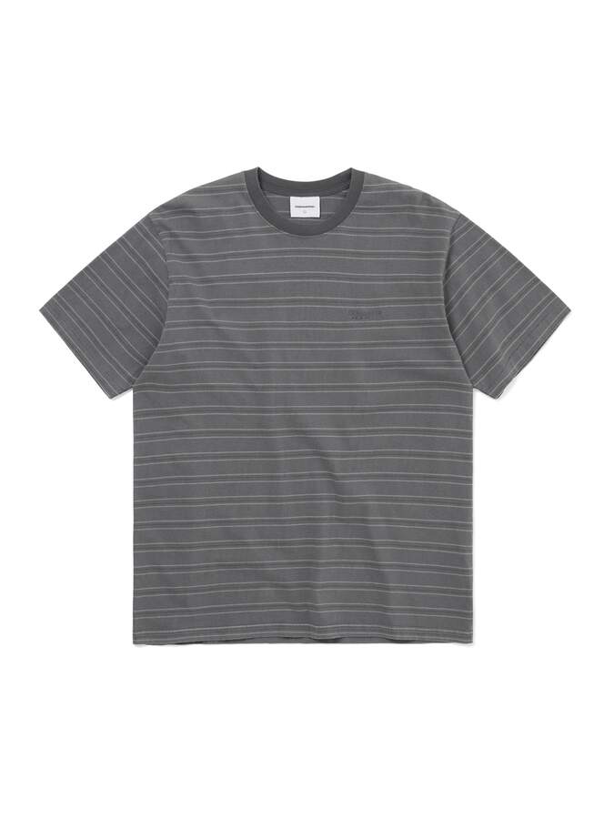 디스이즈네버댓 26SS Washed Striped Tee Grey