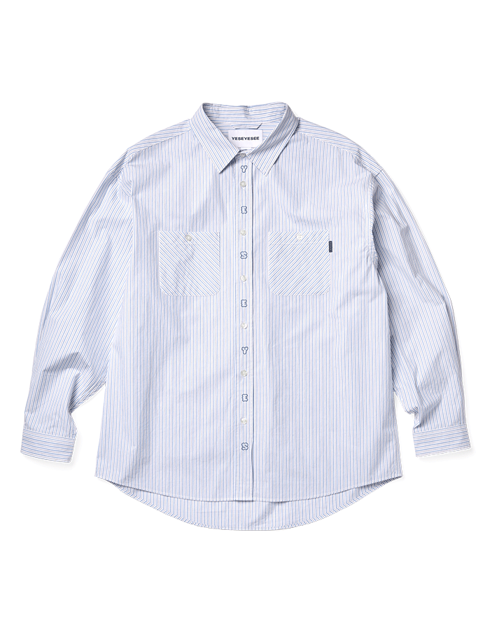 예스아이씨 26SS Plop Stripe Shirt White