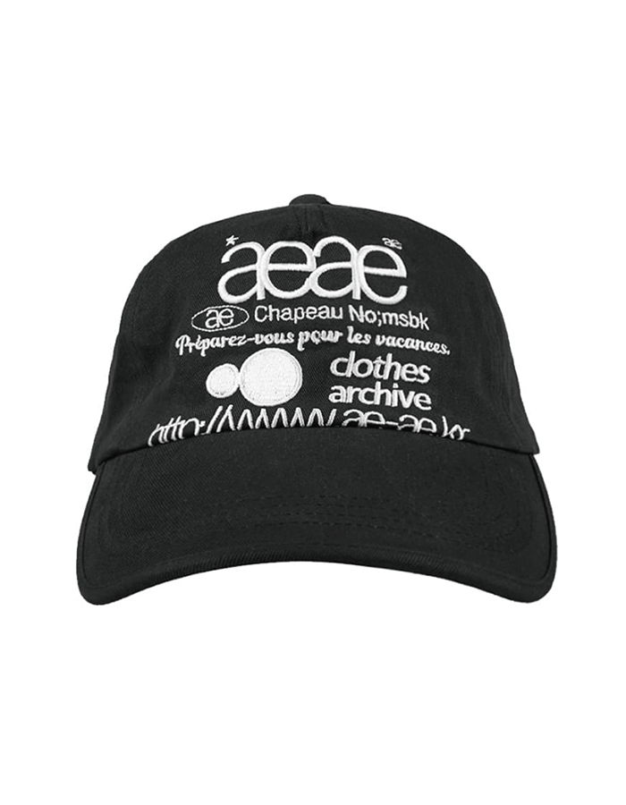 AEAE 에이이에이이 WEB LOGO 5PANNEL CAP [BLACK]