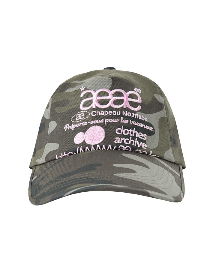 AEAE 에이이에이이 WEB LOGO CAMO 5 PANNEL CAP - [GREEN]