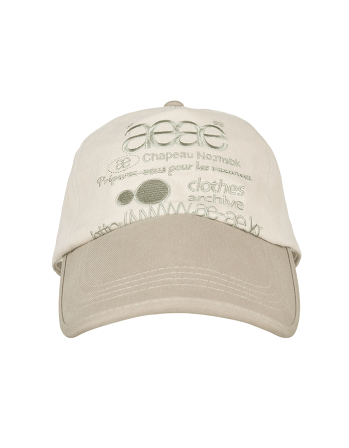 AEAE 에이이에이이 WEB LOGO 5 PANNEL BALL CAP - [KHAKI]