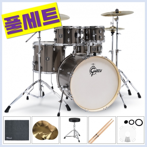 GRETSCH 그레치 에너지 5기통 드럼세트 락세트 풀패키지 5가지 색상 (하드웨어팩 심벌 의자 포함) 초보자 드럼 입문용 드럼 GE4E825