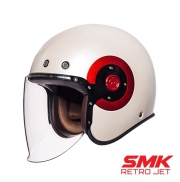 [SALE] (구 패키지) 20% - SMK 레트로 제트 헬멧 유광 화이트 레드 / SMK RETRO JET WHITE RED