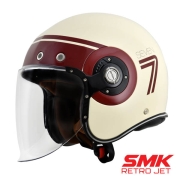 [구패키지 SALE] 20%▼ - SMK 레트로 제트 헬멧 세븐 화이트 레드 / SMK RETRO JET SEVEN WHITE RED