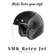 [20%▼]SMK 레트로 제트 헬멧 레블 그레이 그레이 / SMK RETRO JET REBEL GREY GREY