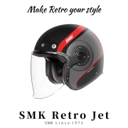 New Package SMK 레트로 제트 헬멧 레블 블랙 레드 / SMK RETRO JET REBEL BLACK RED