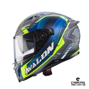 카베르그 아발론 X 옵틱 무광 그레이 형광 블루 풀페이스 헬멧 / CABERG AVALON X OPTIC MATT GREY YELLOWFLUO BLUE