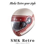 New Package SMK 레트로 헬멧 세븐 화이트 레드 / SMK RETRO SEVEN WHITE RED