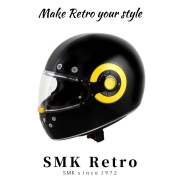 New Package SMK 레트로 풀페이스 헬멧 유광 블랙 옐로우 / SMK RETRO FULLFACE HELMET GLOSS BLACK YELLOW