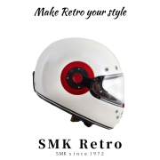 New Package SMK 레트로 풀페이스 헬멧 펄 화이트 레드 / SMK RETRO FULLFACE HELMET PEARL WHITE RED