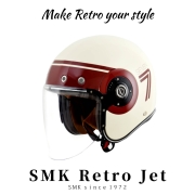[New Package] SMK 레트로 제트 헬멧 세븐 화이트 레드 / SMK RETRO JET SEVEN WHITE RED