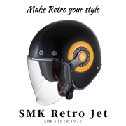 New Package SMK 레트로 제트 헬멧 유광 블랙 옐로우 / SMK RETRO JET BLACK YELLOW