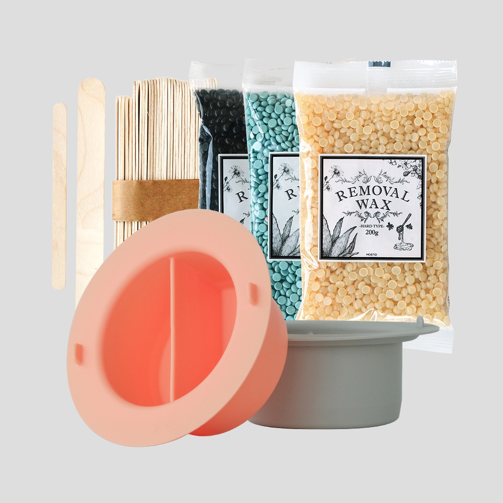 모엔드 셀프왁싱 하프앤하프 실리콘버킷 세트 하드왁스 200g