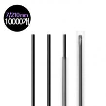 (스트로우) 개별포장 일자-블랙 7/21cm 10000개/1박스