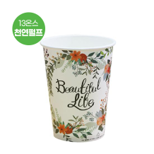 (천연펄프 종이컵) 13온스-플라워 1000개/1박스