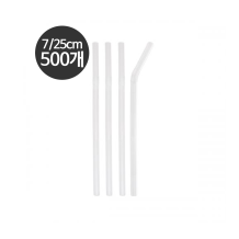 소분500개 스트로우 벌크포장 자바라 빨대 투명 7x250mm 500개입 1봉